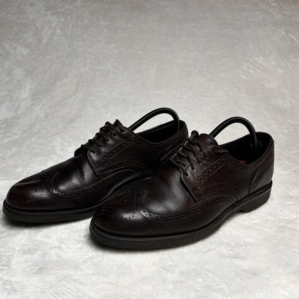 Allen Edmonds Men's 10 McAllister Burgundy‎ Leather Brogue Oxford Shoes